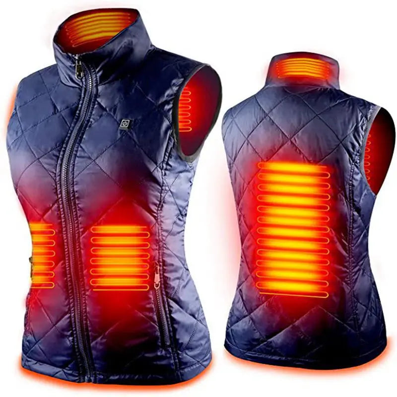 Women 9 Heated Vest Zones Electric Heated Jackets Women Sportswear Heated Coat Graphene Heat Coat USB Heating Jacket for Camping
