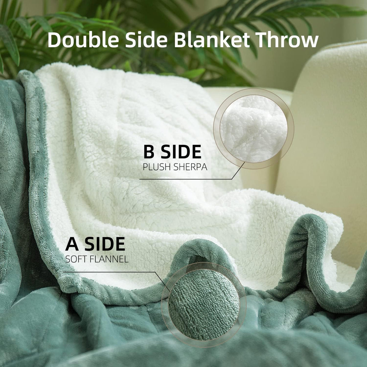 Heated Blanket Electric Throw 130X160Cm Machine Washable Green