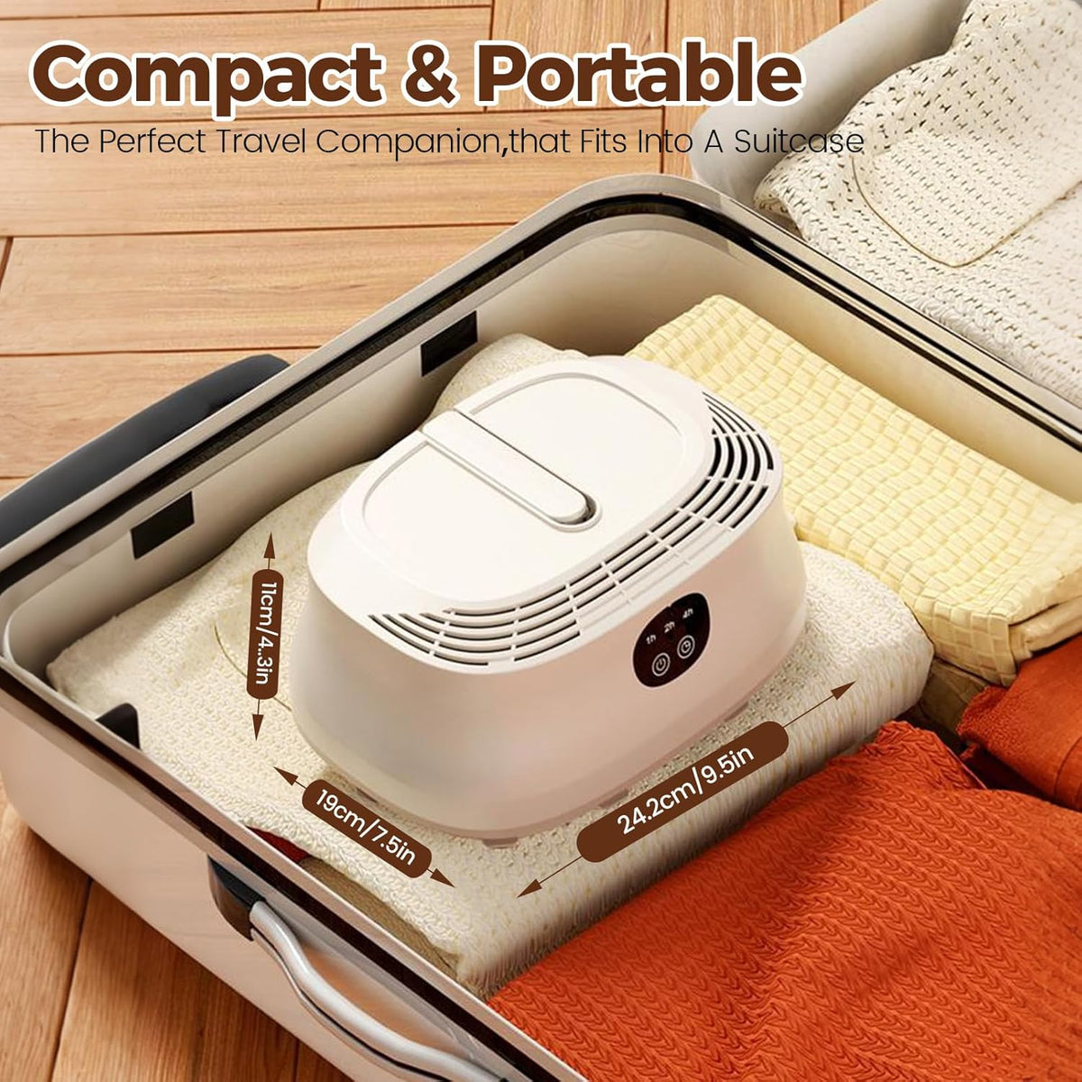 Portable Clothes Dryer, Electric Mini Drying Machine with Timer and Dry Bag, Compact Laundry Dryer for Quickly Drying Socks, Underwear, Baby Clothes for Travel Hotel Apartments Use