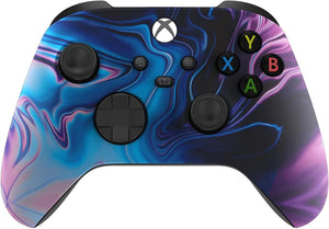 Custom Controllerzz Wireless Controller for Microsoft Xbox Series X/S & Xbox One - Custom Soft Touch Feel - Custom Xbox Series X/S Controller (X/S Blue & Purple Swirl)