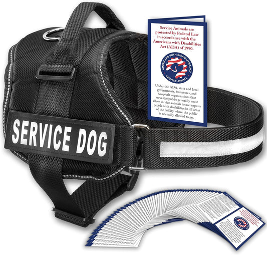 Industrial Puppy Service Dog Vest with Handle, No Pull Dog Harness for Large Dogs, Reflective Straps, Removable Patches Training Vest (Small - Large Breeds)