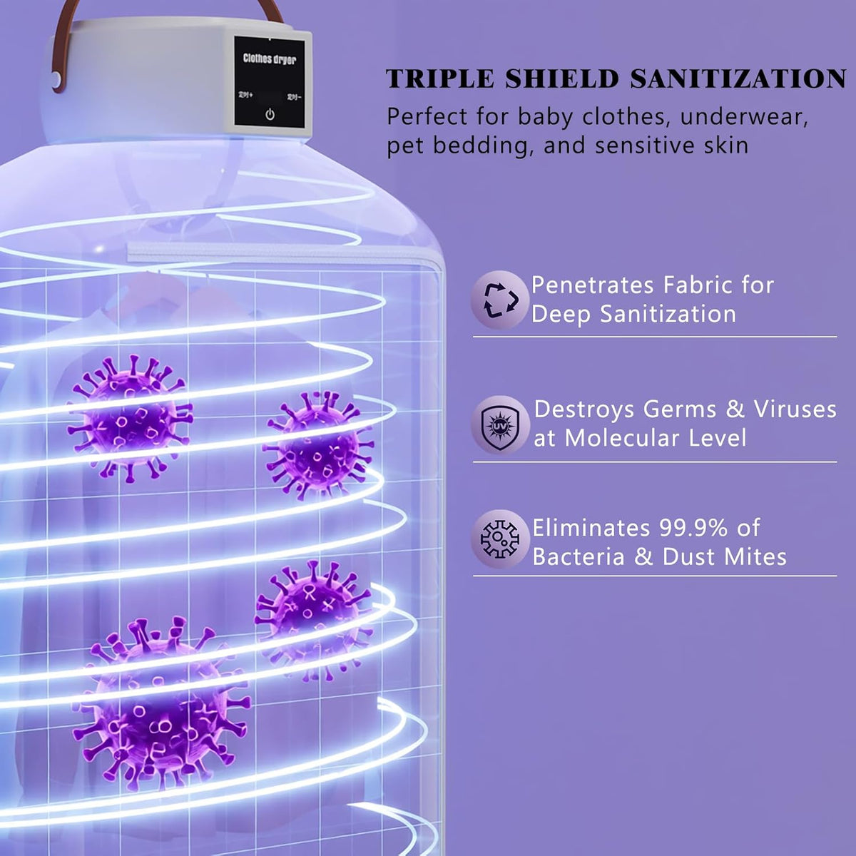 Portable Clothes Dryer, 600W Compact Foldable Mini Dryer Machine