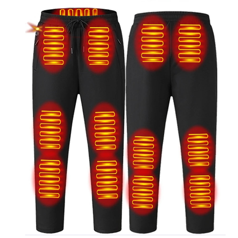USB 5V Thermal Pants for Men Women Elastic Waist Waterproof Pants 12 Heating Zone Heated Trousers for Skiing Fishing Motorcycle