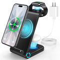Fast Wireless Charger Station, 23W Wireless Charging Stand for Iphone 16/15/14/13/13 Pro/ 12/12 Pro/11/Xs Max/Xr/X/Galaxy S23 S22 S21 S10, Charging Station for Airpods 4/3/2/Pro, Iwatch Series