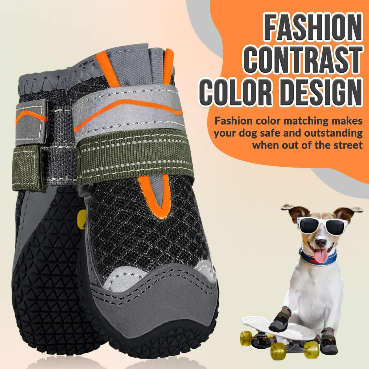 Dog Boots Paw Protector, Breathable Dog Boots for Injured Paws, 2Pcs
