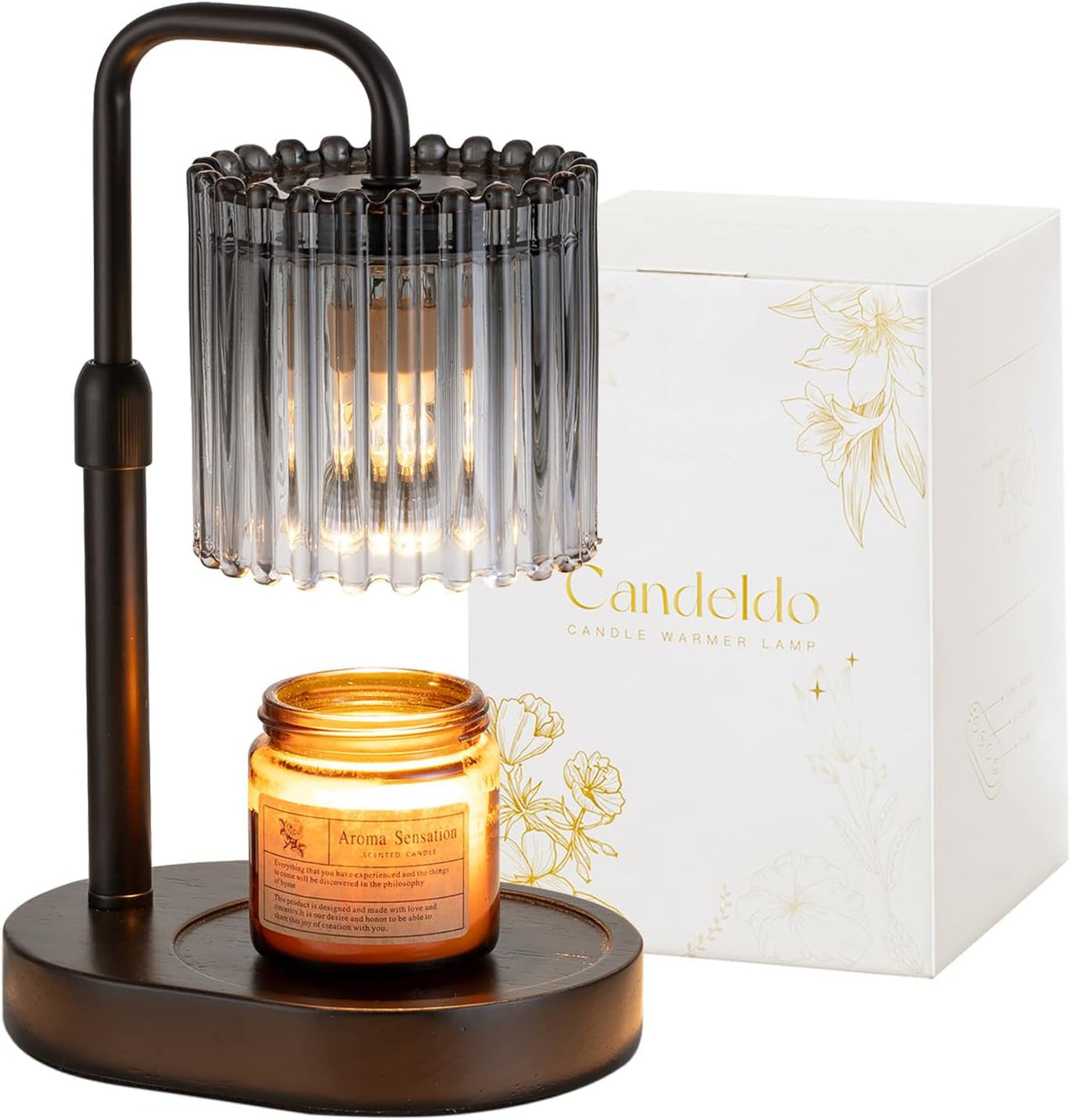 Black Candle Warmer Lamp with Timer, Birthday Gifts for Women Mum
