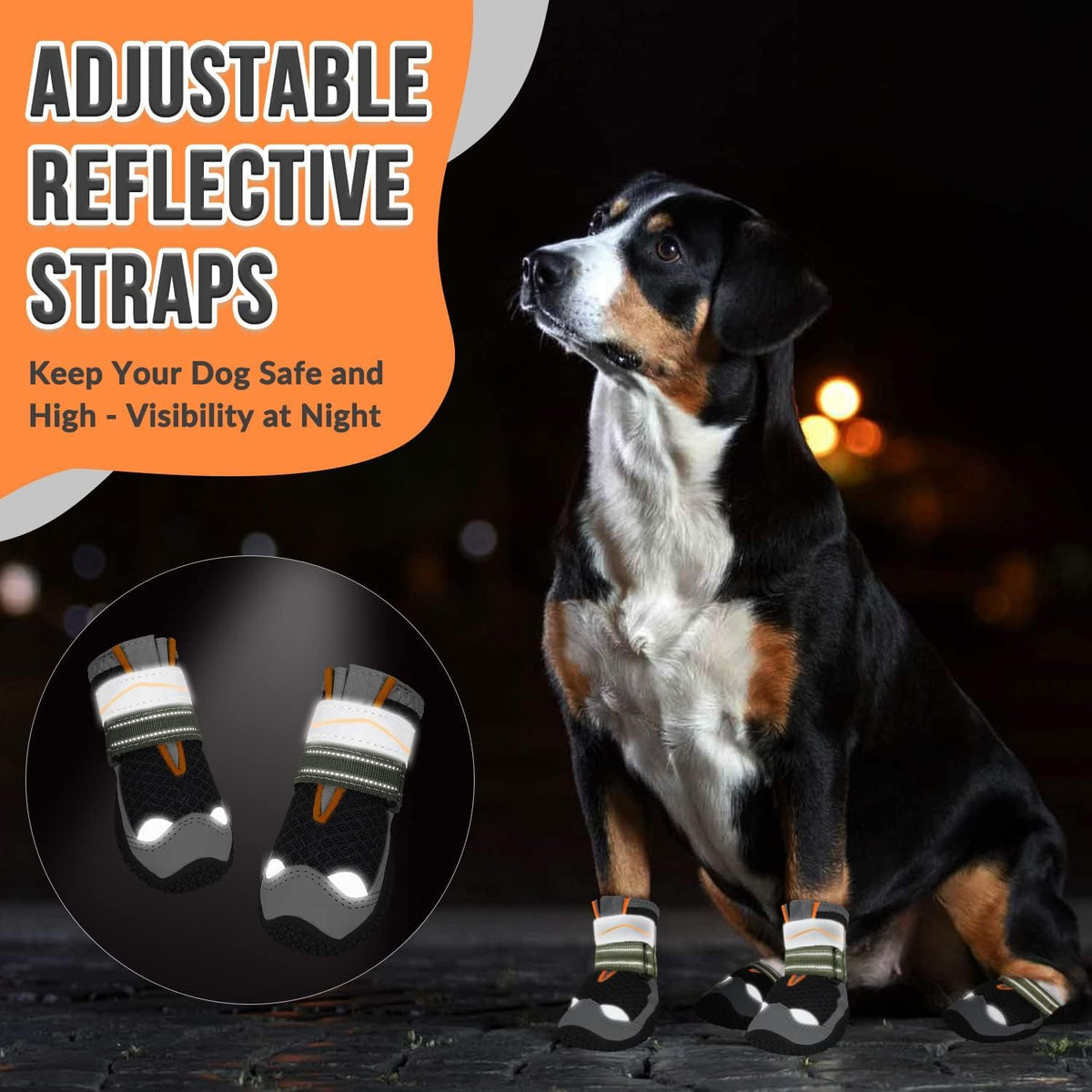 Dog Boots Paw Protector, Breathable Dog Boots for Injured Paws, 2Pcs