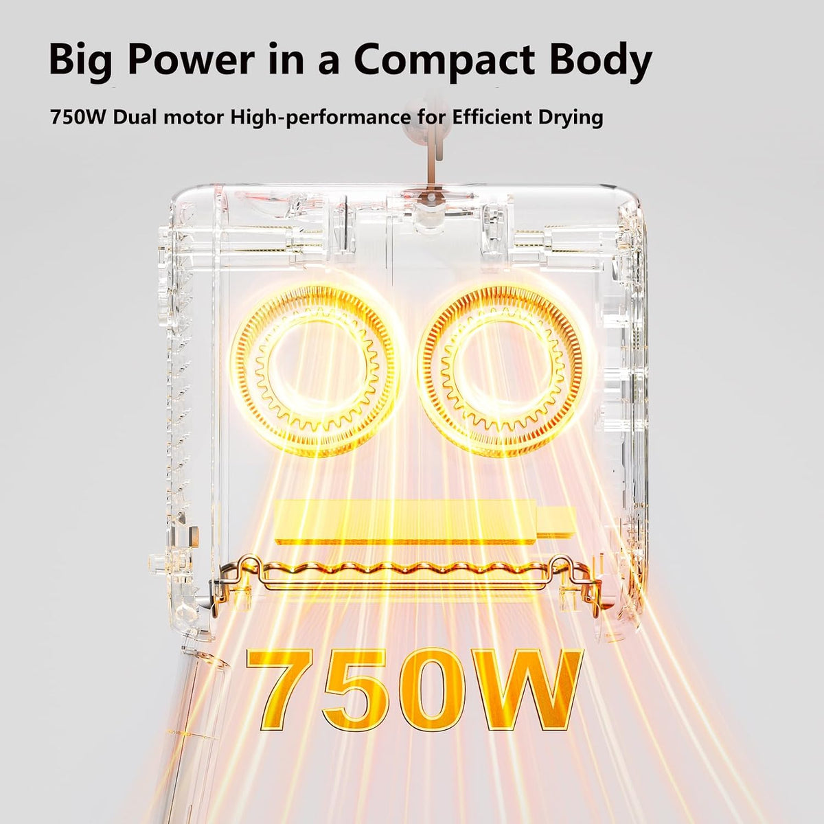 Portable Clothes Dryers for Apartments, High Power Dual Motors, No-Installation Fast Small Mini Clothes Dryer, Compact Electric Dryer for RV, Home Use, Travel Clothes Dryer