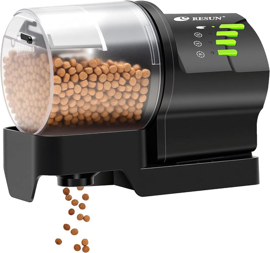 Automatic Fish Feeder for Aquarium Auto Food Dispenser with Timer for Small Tank, Aquariums Battery/Plug Powered Smart Feeders for Goldfish/Koi/Turtle | Resun AF2020