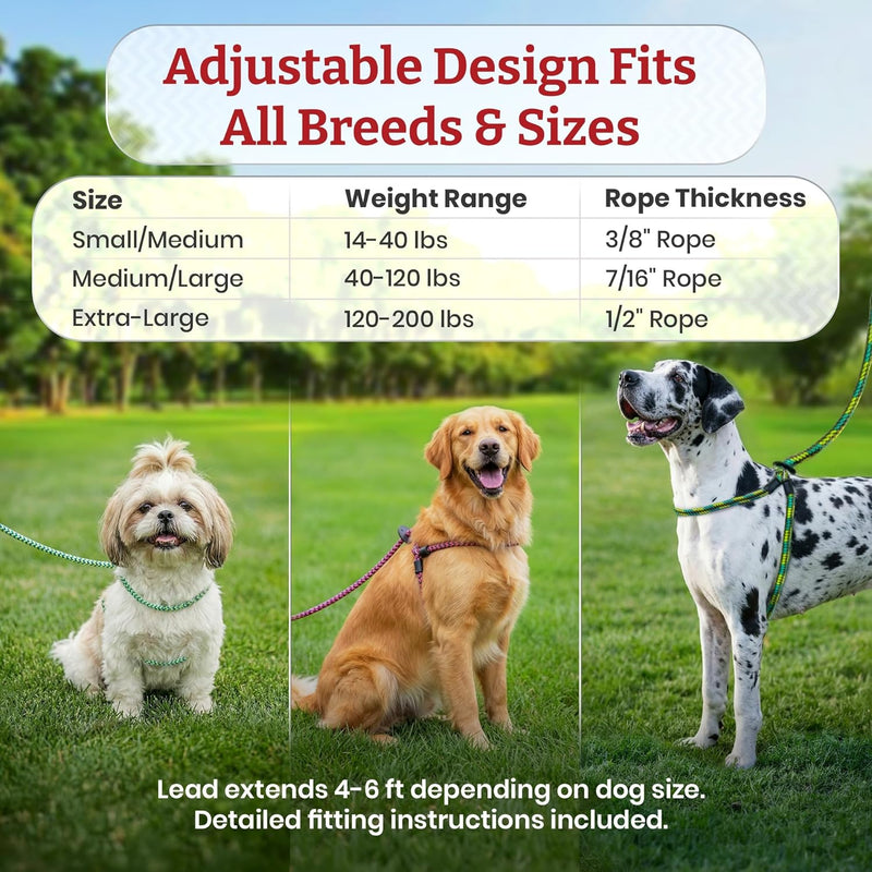Harness Lead No Pull Dog Harness and Leash Set, anti Pull Dog Harness for All Breeds and Sizes, One-Piece Cushioned Rope Design Safely Prevents Escaping and Pulling (Small/Medium, Orange/Reflective)