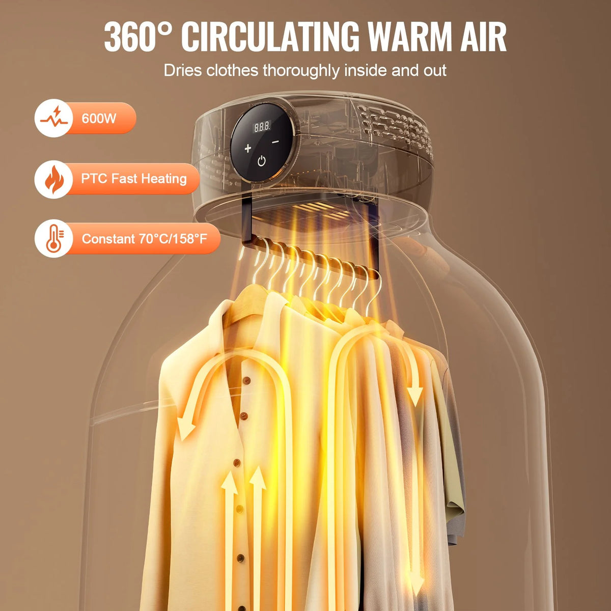 Portable Clothes Dryer, Clothes Dryer with Dryer Bag, PTC Heating