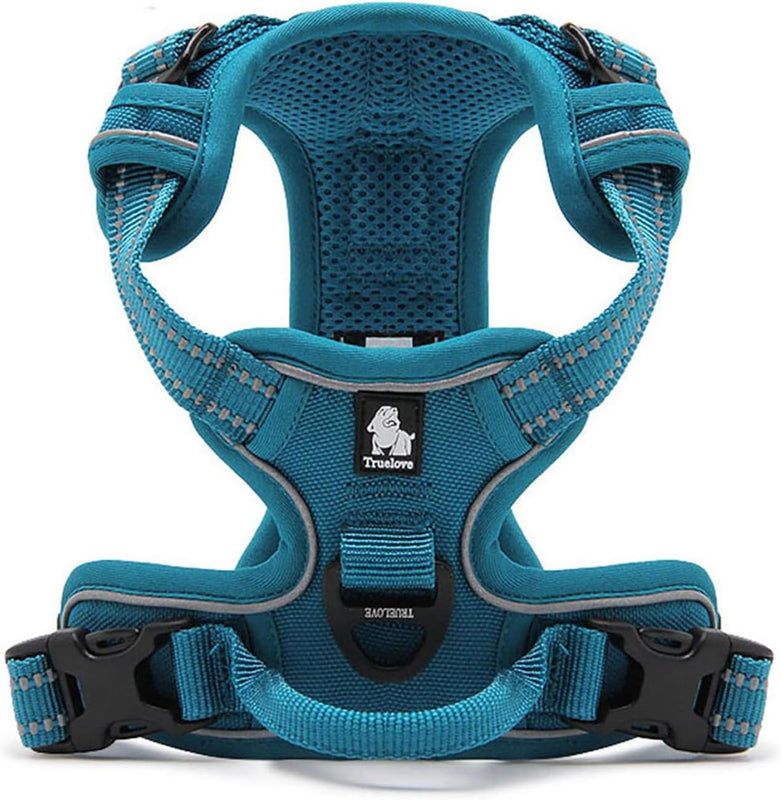 TRUE LOVE Adjustable No-Pull Dog Harness Reflective Vest, Blue, XS | Front Clip, No-Choke, Soft Padded, Control Handle, anti Escape, Dog Car Harness, Walking and Training, Escape Proof, TLH5651