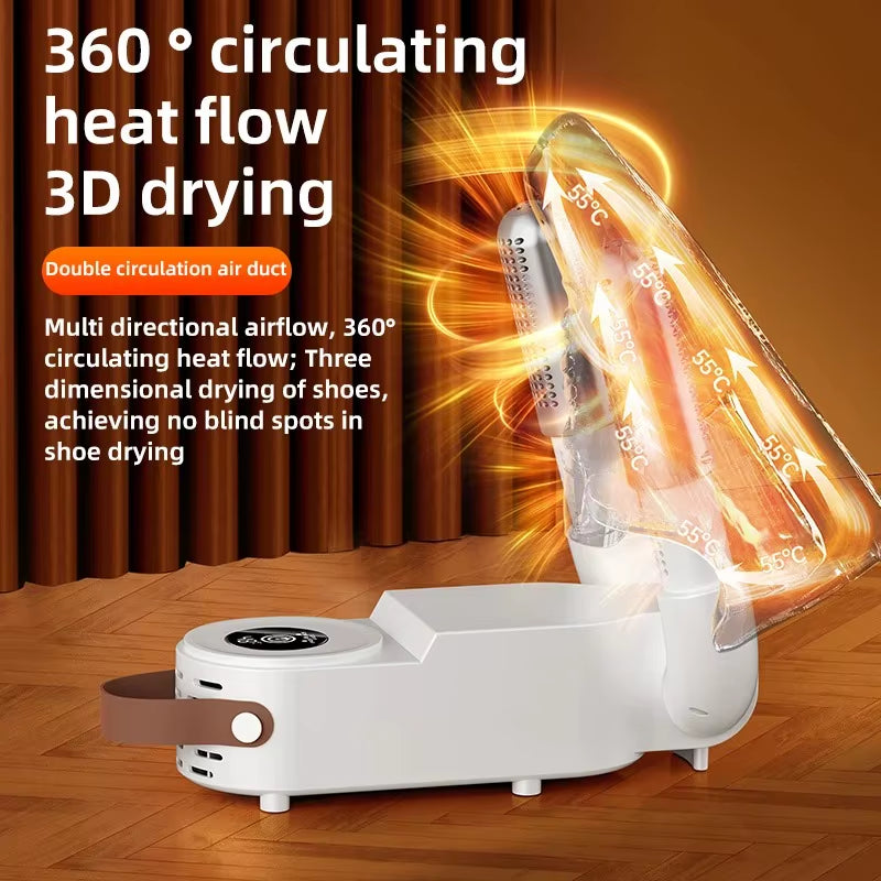New Electric Shoe Dryer Deodorizing Sterilizing Portable Foldable Household Shoe Drying Machine Timed Footwear Dryer with Handle