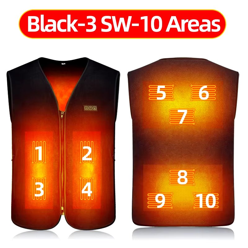 10 Areas Heated Vest Men Women Usb Electric Self Heating Vest Warming Waistcoat Heated Jacket Washable Thermal Heated Clothes