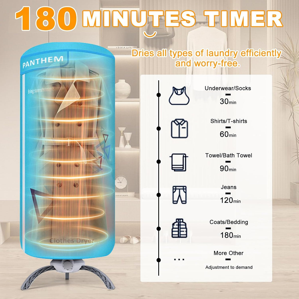 900W Portable Electric Clothes Dryer - Compact 2-Tier Detachable Heated Rack with Timer, 12KG Capacity, Space Saving Fast Warm Air Drying for Home, Apartment, RV and Travel, Blue