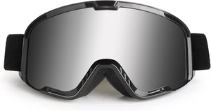 Motocross Goggles for Adult ATV, Motorcycle, Dirtbike & Offroad | UV400, Anti-Scratch, Dustproof, Silver MX Goggles