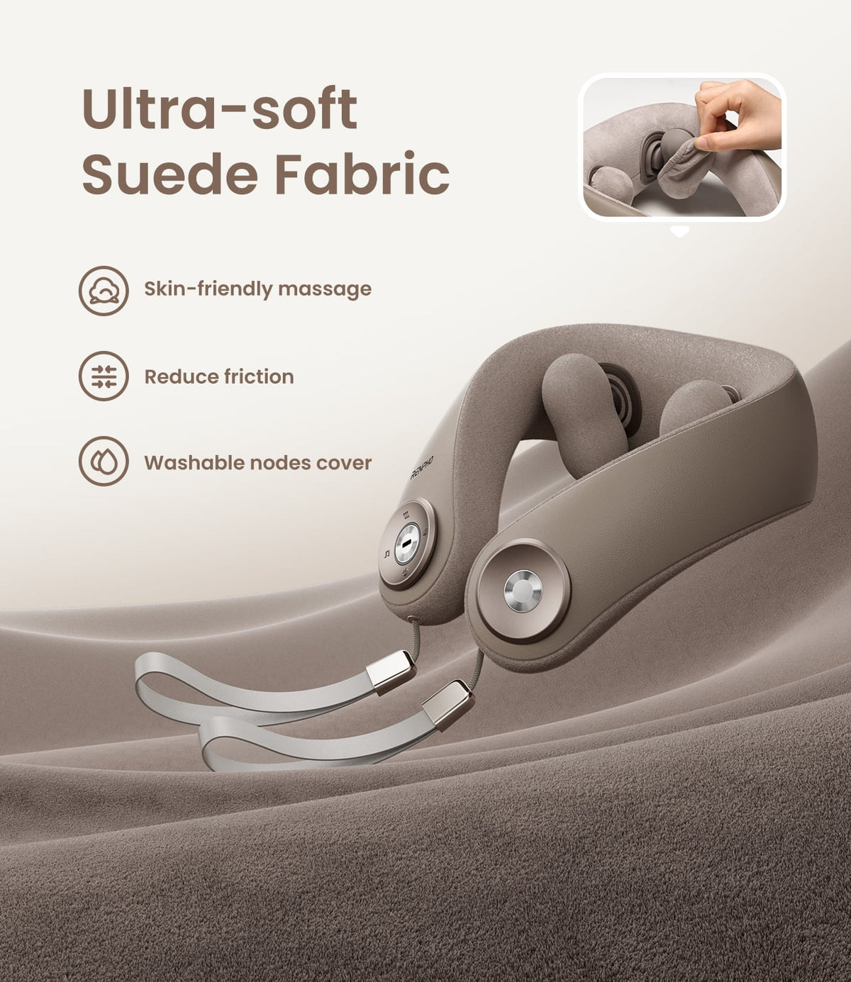 Cordless Shiatsu Neck and Shoulder Massager with Heat, Bluetooth Music