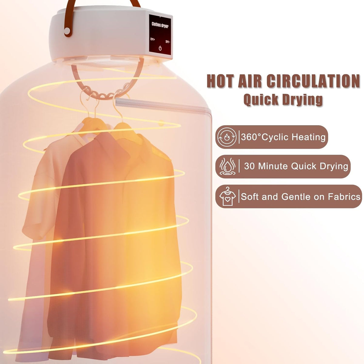 Portable Clothes Dryer, 600W Compact Foldable Mini Dryer Machine