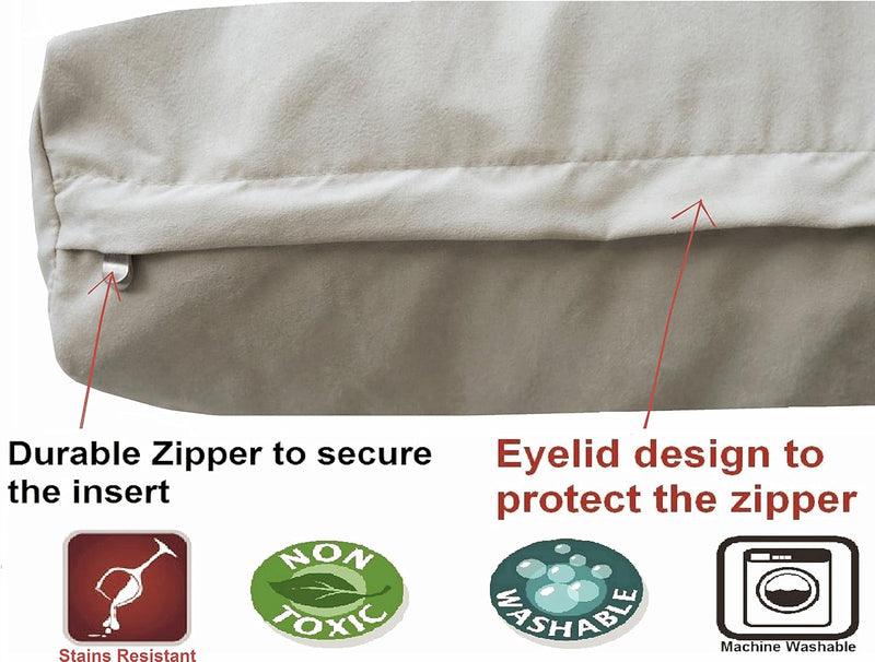 Dogbed4Less Waterproof Memory Foam Dog Bed for Medium Dogs with Washable Cover and Extra Pet Bed Case 37X27X4 Inch, Khaki