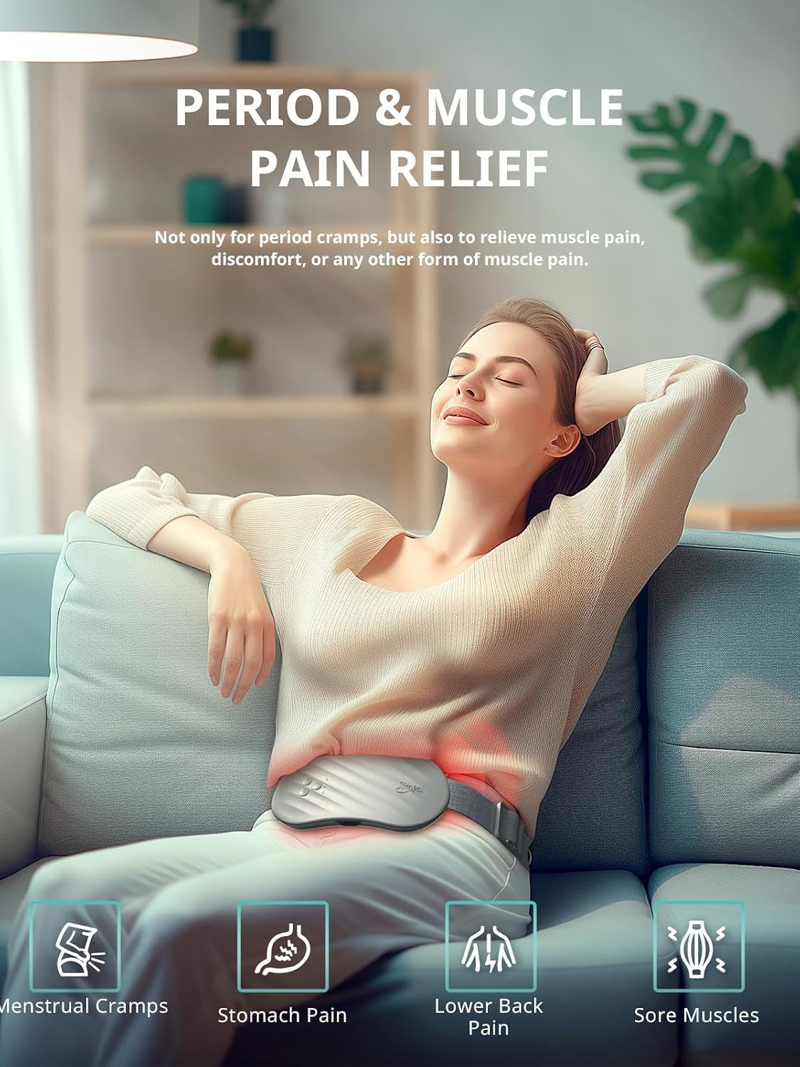 Heat Pads for Period Pain Relief, Portable Menstrual Heating Pad