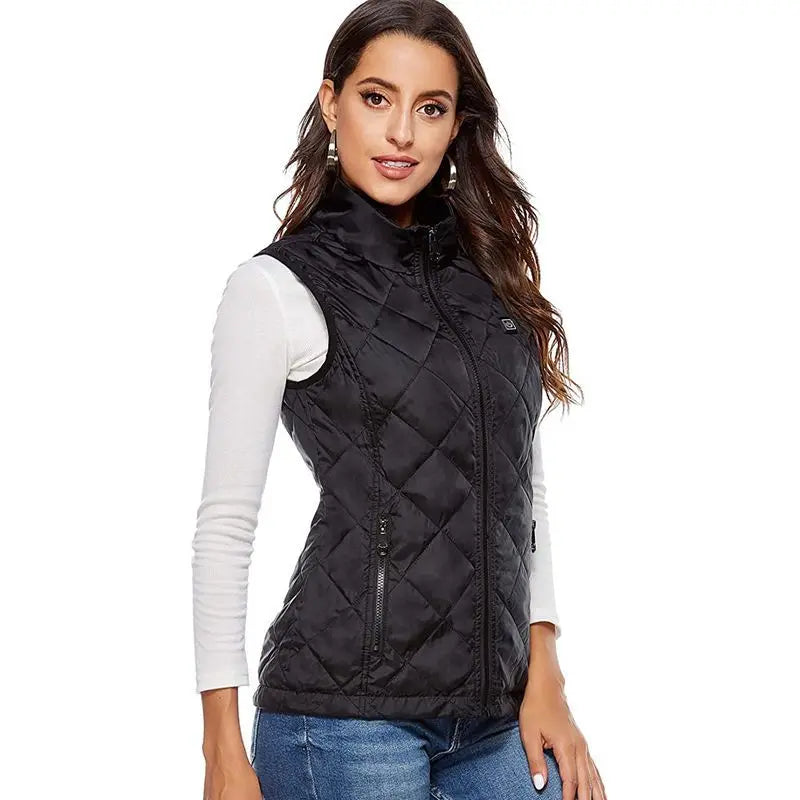 Women 9 Heated Vest Zones Electric Heated Jackets Women Sportswear Heated Coat Graphene Heat Coat USB Heating Jacket for Camping