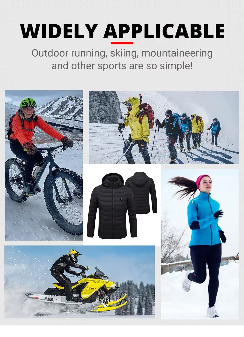 Winter Heated Jacket Women'S Warm Vest USB Heater Men'S Autumn Heating Jacket Heated Vests Coat Hunting Hiking Camping