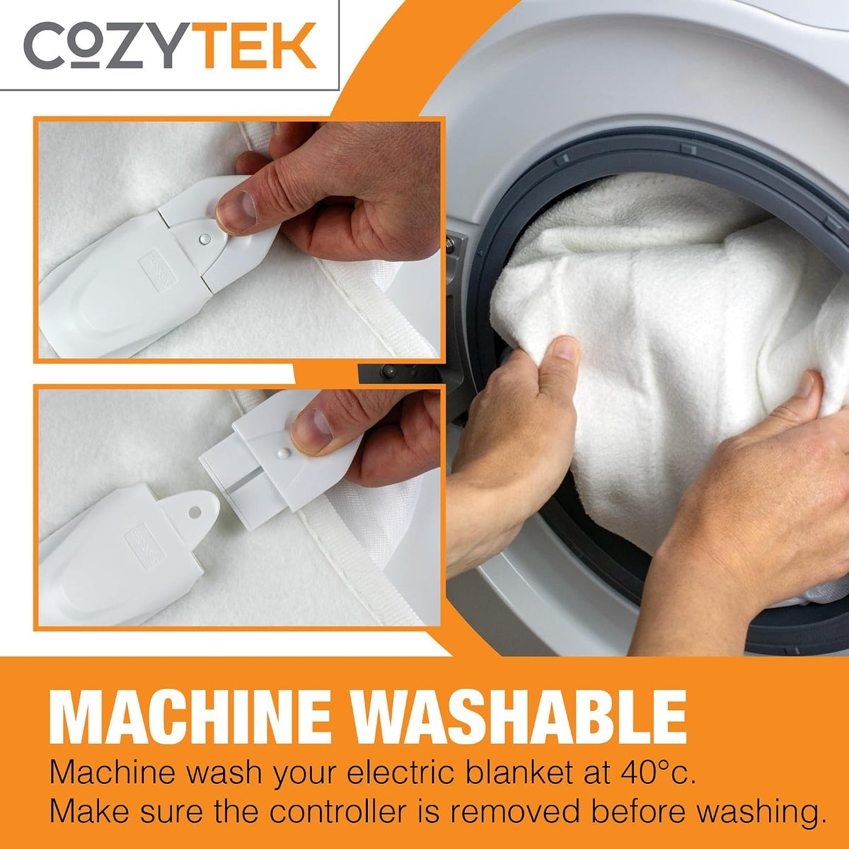 Double Electric Blanket, 3 Heat Settings, Machine Washable