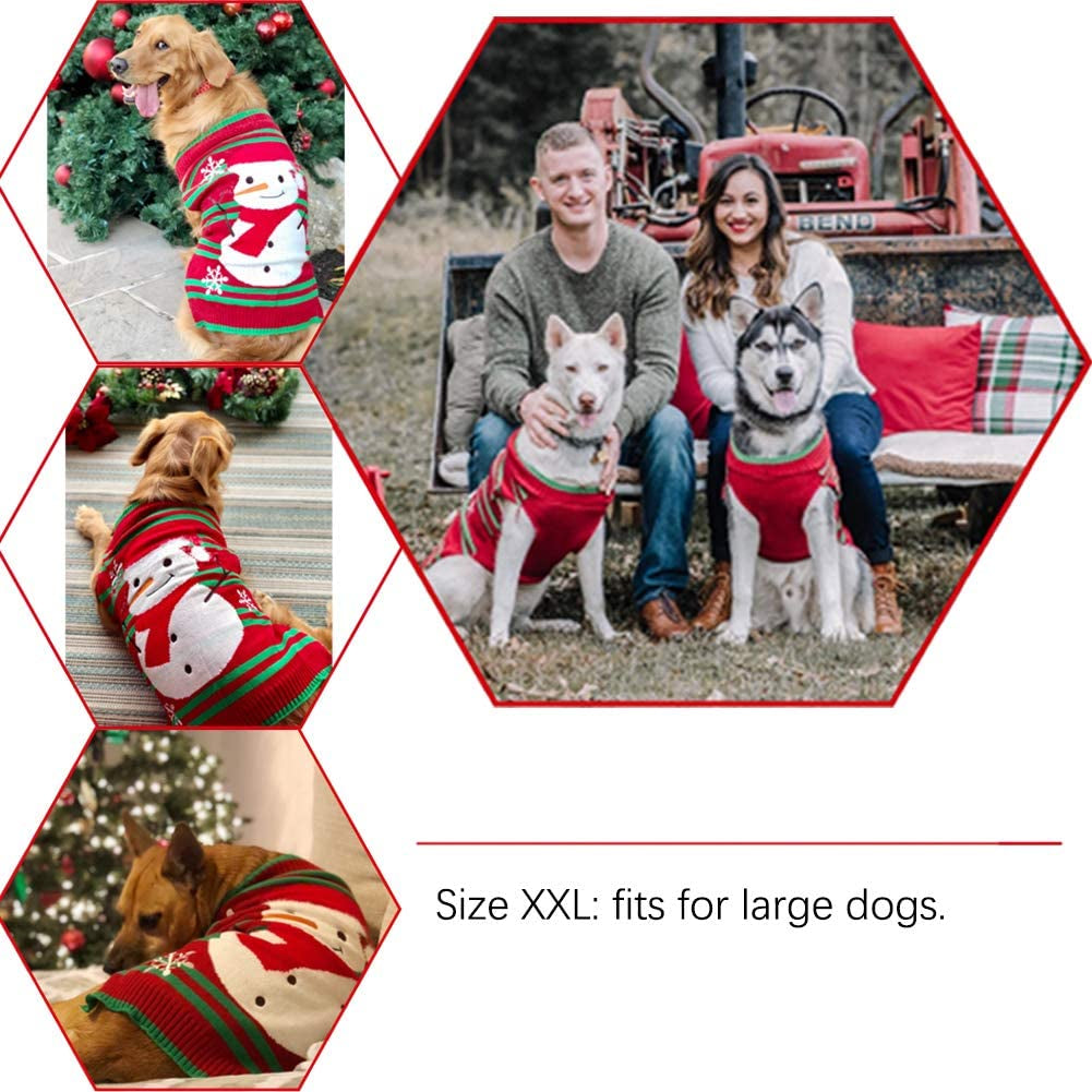 NACOCO Dog Snowman Sweater - Xmas, New Year & Christmas Sweater for Small Dog & Cat (Snowman, XXL)