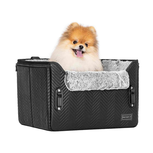 Dog Car Seat for Small Dogs, Elevated Dog Booster Seat Pet Travel Carrier Bed for Car with Adjustable Straps Pet Car Booster Seat for Small Dogs Cats