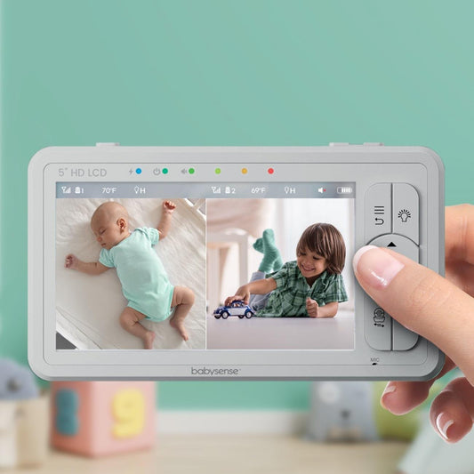 Dual Camera Video Baby Monitor, 2.8" LCD, Wireless, Night Vision, 2-Way Audio, App Access, 1200Ft Range, Feeding Timer, Temperature Sensor, Portable for Home Use