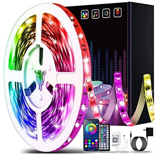 50 FT LED Strip Lights,Bluetooth LED Lights for Bedroom, Color Changing Light Strip with Music Sync, Phone Controller and IR Remote(App+Remote +Mic).
